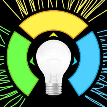 Vector light bulb infographic. Template for lamp diagram, graph, presentation Stock Illustration