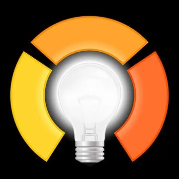 Vector light bulb infographic. Template for lamp diagram, graph, presentation Stock Illustration