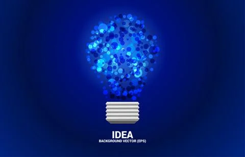 Vector light bulb from random dot. Concept of business plan and creative idea Stock Illustration