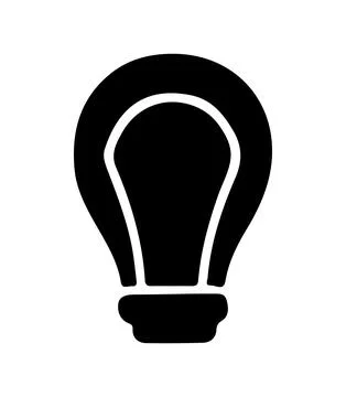 Vector light bulb silhouette icon isolated sign symbol on a white background 스톡 일러스트