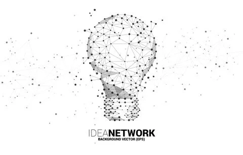 Vector light bulb from Wireframe polygonal lines Connect dot Geometric sphere Stock Illustration