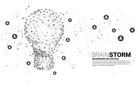 Vector light bulb from Wireframe polygonal lines Connect dot Geometric with p Stock Illustration