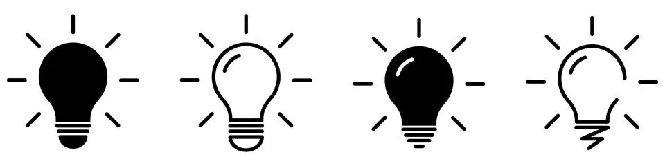 Vector light bulbs icon set Stock Illustration