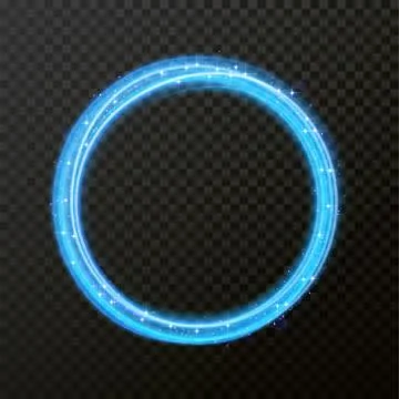 Vector light effect of circle line neon. Glowing light fire flare trace. Stock Illustration