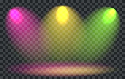 Vector Light Effect Spotlight with Transparent Background Stock Illustration