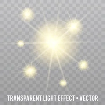 Vector light Glitter particles Effect on transparent Background. Stock Illustration