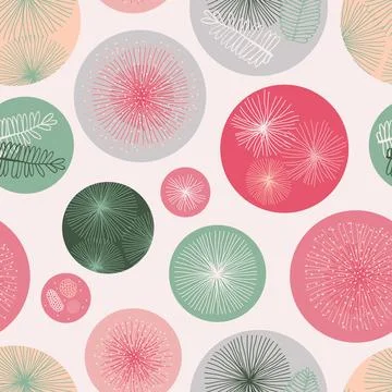 Vector light grey, colourful polkadots with touch me not shameplant floral el Stock Illustration