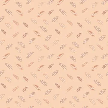 Vector light orange leafs texture background seamless pattern print Stock Illustration
