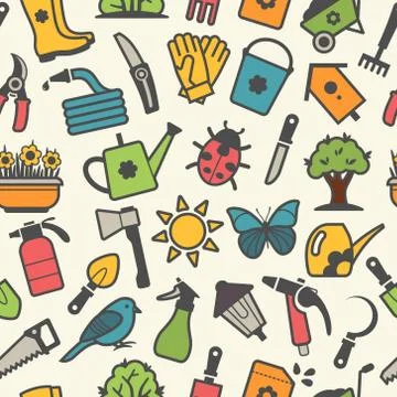 Vector light pattern of garden accessories Stock Illustration