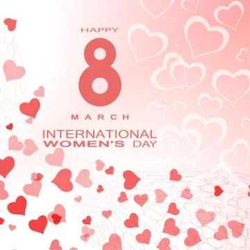 Vector light red background of Happy International Women's Day - 8 of March w Stock Illustration
