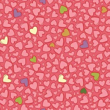 Vector light red heart repeat pattern. Suitable for gift wrap, textile and Stock Illustration