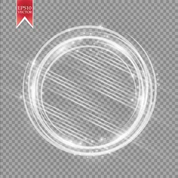 Vector light ring. Round shiny frame with lights dust trail particles isolated Stock Illustration