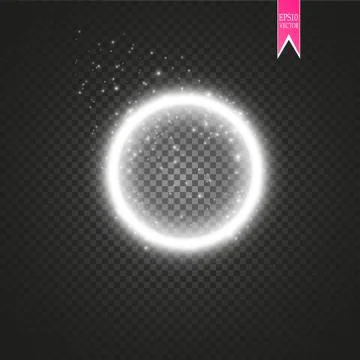Vector light ring. Round shiny frame with lights dust trail particles isolated Stock-Illustration