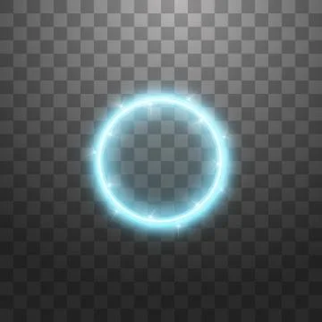 Vector light ring. Round shiny frame with lights dust trail particles isolated Stock Illustration