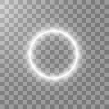 Vector light ring. Round shiny frame with lights dust trail particles isolated Stock Illustration
