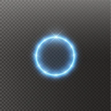 Vector light ring. Round shiny frame with lights dust trail particles isolated Stock Illustration