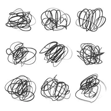 Vector light set hand drawn scribble shapes Stock Illustration