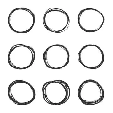 Vector light set of hand drawn scribble circles Stock Illustration