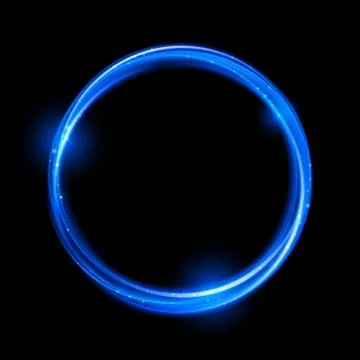 Vector light trail circle. Glowing fire ring trace Stock Illustration