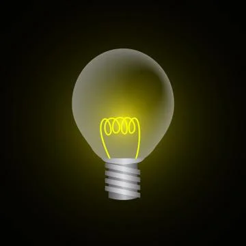 Vector : Lightbulb on black background Stock Illustration