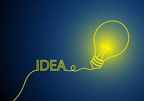 Vector : Lightbulb with idea concept background Stock Illustration