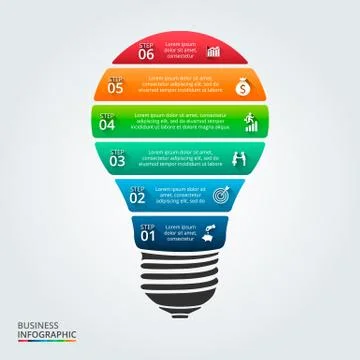 Vector lightbulb for infographic. Stock Illustration