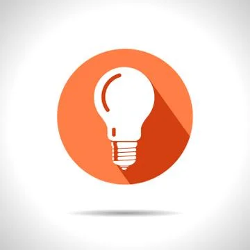 Vector lightbulb orange icon. Eps10 Stock Illustration