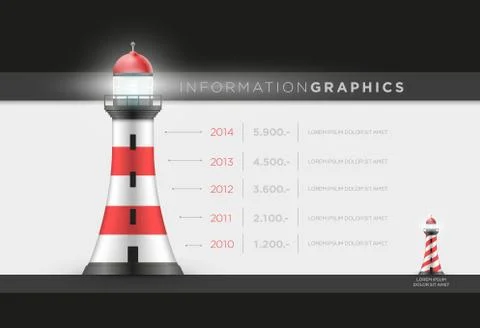 Vector lighthouse infographic design template. Stock Illustration