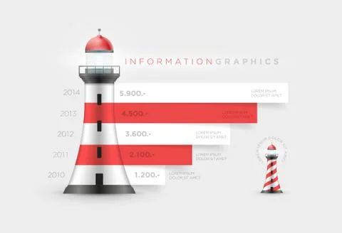 Vector lighthouse infographic design template. Stock Illustration