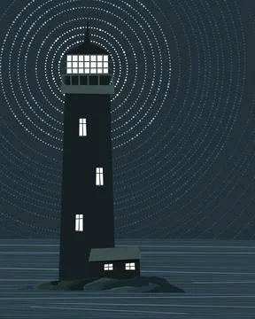 Vector Lighthouse tower background illustration Stock Illustration