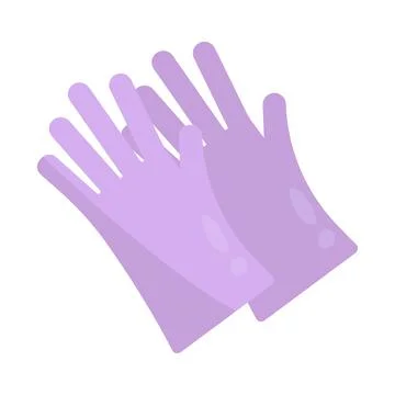 Vector lilac gloves isolated on white background Stock Illustration
