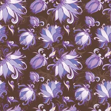 Vector Lily Floral Pattern Stock Illustration