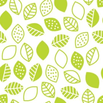 Vector lime leaves seamless pattern Stock Illustration