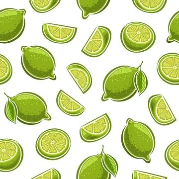 Vector Lime Seamless Pattern Stock Illustration