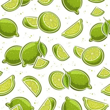 Vector Lime Seamless Pattern Illustrazione stock