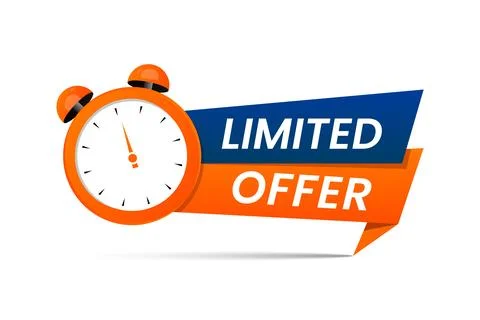 Vector limited offer minute discount offer background with clock design Stock Illustration