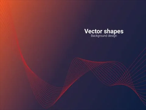 Vector line abstract colored Background with Waves Stock Illustration