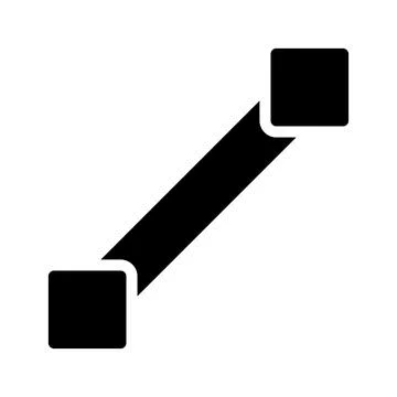 Vector line with anchor points. Concept of graphic design, editing, and ill.. Illustrazione stock
