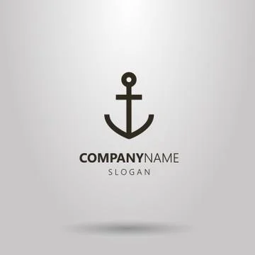  vector line art anchor logo Stock-Illustration