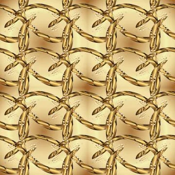 Vector line art border for design template. Golden outline floral decor. Eastern Stock Illustration