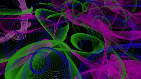 Vector line art fly through . 3d animation render Stock Footage 202247275