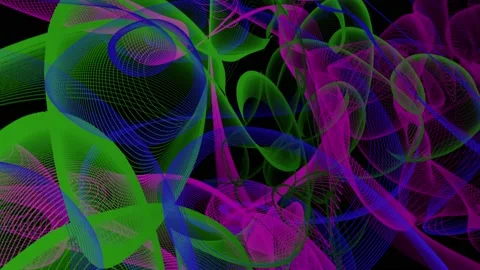 Vector line art fly through. Rotating view . 3d animation render Stock Footage 202247276