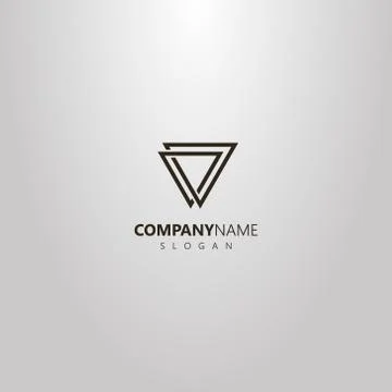 Vector line art geometric logo of two interlaced triangles Stock Illustration