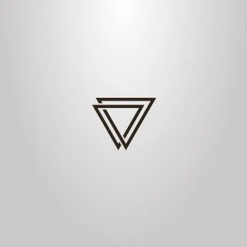 Vector line art geometric sign of two interlaced triangles Stock Illustration