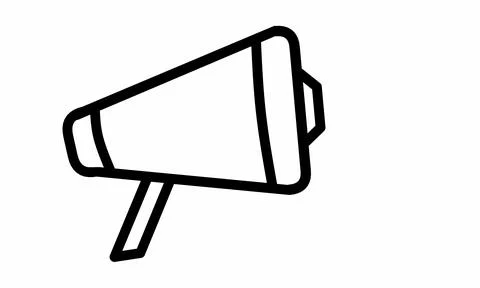 Vector Line Art loudspeaker hand microphone Stock Illustration
