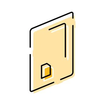 Vector line art new tablet mobile device icon Stock Illustration