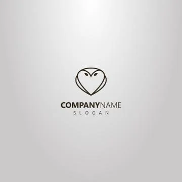 Vector line art outline logo of owl shape Stock-Illustration