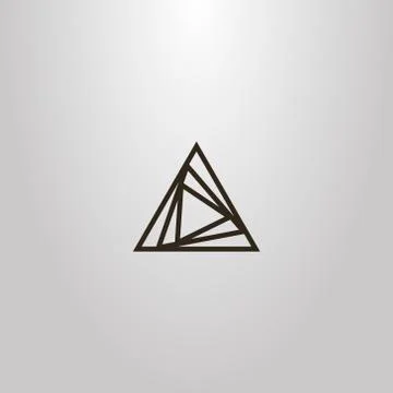 Vector line art outline sign of different size overlaid triangles Иллюстрация