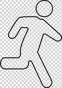 Vector line art is showing running figure with rounded head and limbs on イラスト素材