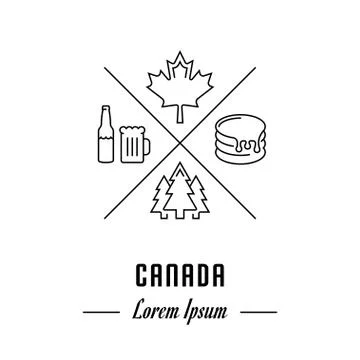 Vector Line Banner Canada Stock Illustration